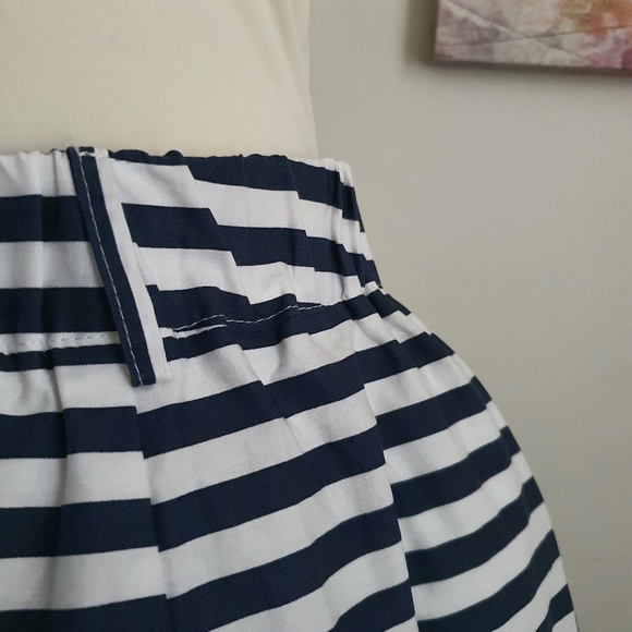 NWOT Hammock & Vine Size 16 Blue White Stripes Midi Skirt with Matching Belt - Picture 9 of 15